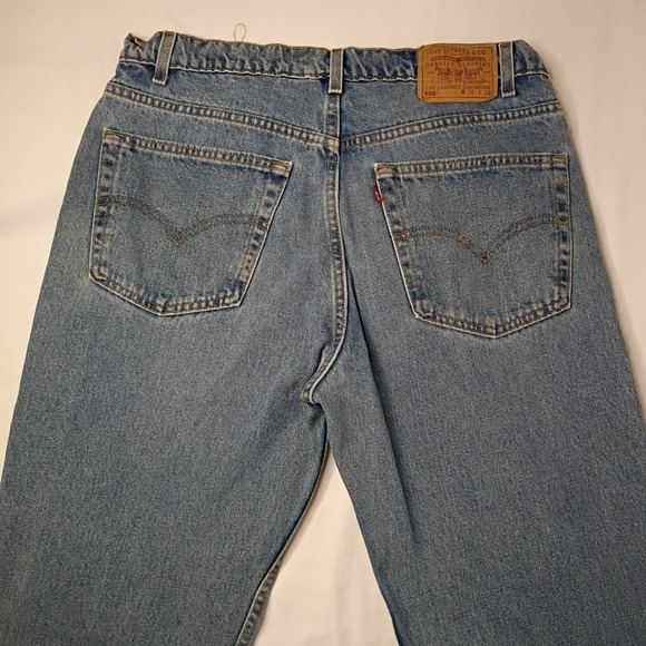 Vtg 91 Levis 505 Regular Fit Straight 38x36 (36x32) Denim Blue Jeans Zip Fly USA - Picture 4 of 16